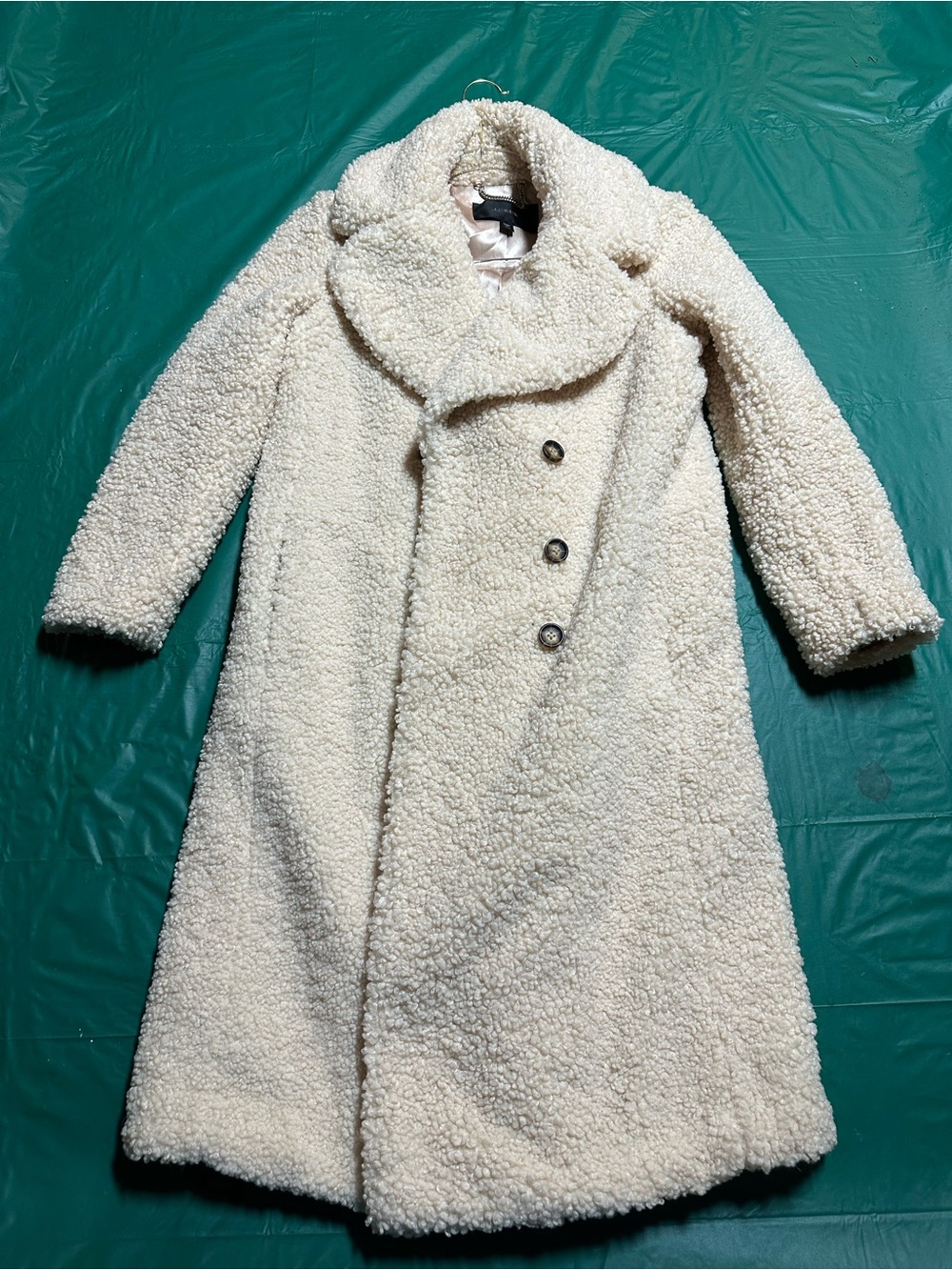 J Crew Cream Teddy Faux-Shearling Coat - Women